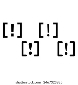 Bracketed exclamation marks set. Emphasis symbols, alert concept. Bold punctuation design. Vector illustration. EPS 10.