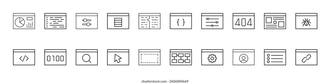 Brackets, Arrows, Gear etc Outline Image Collection. Editable Stroke. Perfect for Infographics, Articles, Books, Flyers, Banners