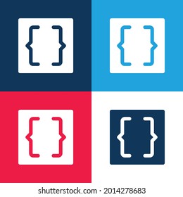 Brackets blue and red four color minimal icon set