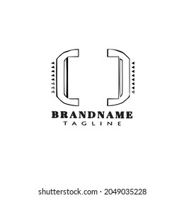 brackets cartoon logo icon design template black modern isolated vector