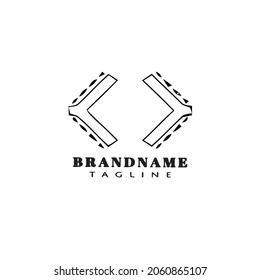 paréntesis logotipo de dibujos animados diseño de iconos negro aislado ilustración vectorial