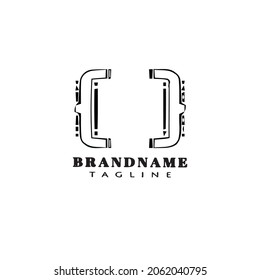 brackets cartoon logo icon design template black modern vector illustration