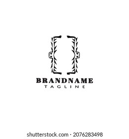 brackets cartoon logo icon design creative black modern isolated vector illustration