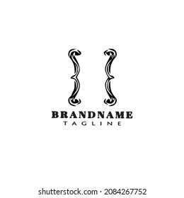 brackets cartoon logo icon design template creative modern isolated vector illustration
