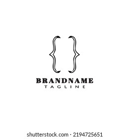 brackets cartoon logo icon design template black modern isolated flat illustration