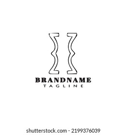 brackets cartoon logo icon design template black modern isolated vector illustration