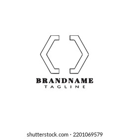 brackets cartoon logo icon design template black modern isolated vector symbol