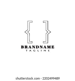 paréntesis logotipo de dibujos animados diseño creativo negro aislado ilustración vectorial