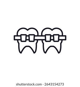 brackets dental icon collection .design style with background
