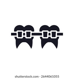 brackets dental icon collection .design style with background
