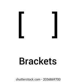 Brackets in English grammar vector illustration
