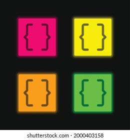 Corchetes cuatro colores de neonato vectorial icono