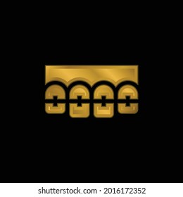 Brackets gold plated metalic icon or logo vector