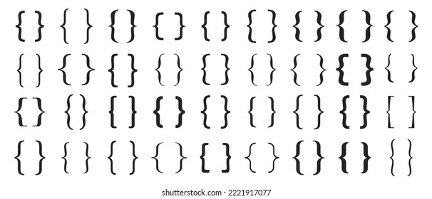 Brackets icon collection.Set of Text brackets icon. Vector Illustration