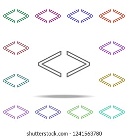 brackets icon. Elements of education in multi color style icons. Simple icon for websites, web design, mobile app, info graphics