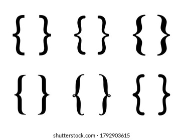 brackets icon set - vector illustration