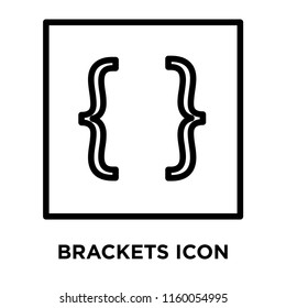 Brackets icon vector isolated on white background, Brackets transparent sign , line and outline elements in linear style