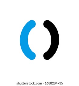 brackets, learning, science and mathematics icon. Perfect for application, web, logo, game and presentation template. icon set design blue black line style