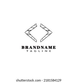 brackets logo cartoon icon design template black modern isolated vector illustration