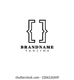 brackets logo cartoon icon design template black modern isolated vector