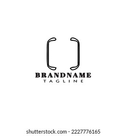 brackets logo cartoon icon style template black modern isolated vector illustration