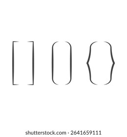 Brackets thin line icons. Dialog or chatting design elements. Vector illustration