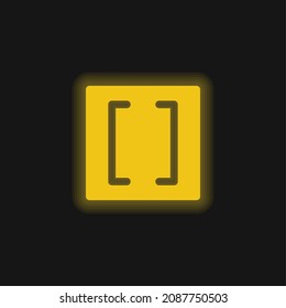 Corchetes icono de neón amarillo brillante