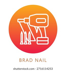 Brad Nail Gradient Fill Icon, Mini Illustration Relate To Carpentry, Wood Industry. Use For Modern Concept, Ui, Ux Web And App Development.