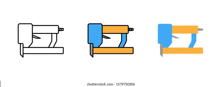 brad nailer icon set isolated on white background for web design