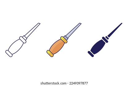 Bradawl tool icon vector illustration