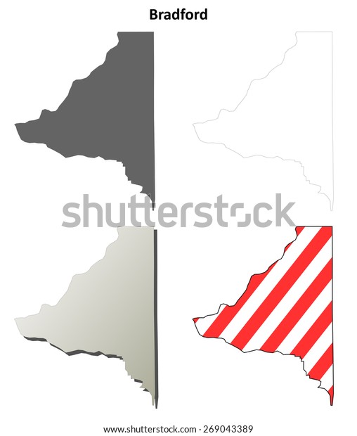 Bradford County Florida Outline Map Set Stock Vector (Royalty Free ...