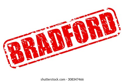 BRADFORD red stamp text on white (City in England)