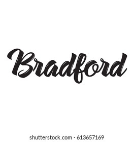 bradford, text design. Vector calligraphy. Typography poster. Usable as background.