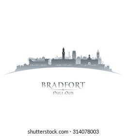 Bradfort England city skyline silhouette. Vector illustration