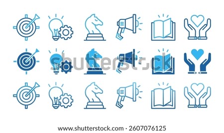 BRADING.icon set with multiple style integrity, trust, reliable, authentic, commitment, regard, and reputation