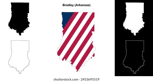 Condado de Bradley (Arkansas) conjunto de mapas esquemáticos