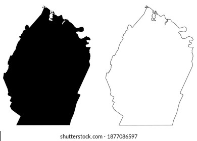 Condado de Bradley, Estado de Tennessee (condado de los Estados Unidos, Estados Unidos de América, Estados Unidos, EE.UU., EE.UU.) mapa de ilustración vectorial, dibujo de garabatos mapa Bradley