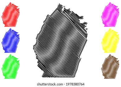 Bradley County, State of Tennessee (U.S. county, United States of America) map vector illustration, scribble sketch Bradley map