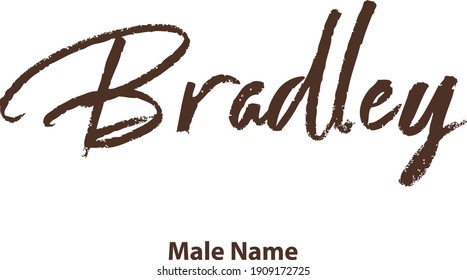 Bradley Male Name Handwritten Brush Lettering Calligraphy Text 