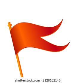 Icono del vector de la bandera Bragva (naranja). Icono de la bandera del hinduismo. Ilustración de la bandera de Keshariya. Símbolo sanatan.