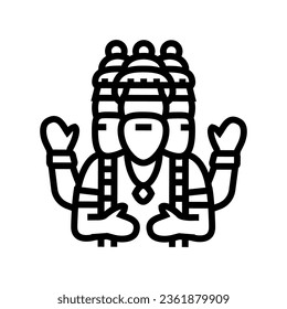 brahma god indian line icon vector. brahma god indian sign. isolated contour symbol black illustration