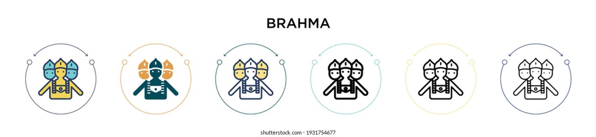 Brahma icon in filled, thin line, outline and stroke style. Vector illustration of two colored and black brahma vector icons designs can be used for mobile, ui, web