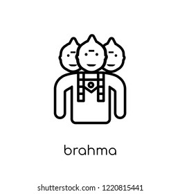 Brahma icon. Trendy modern flat linear vector Brahma icon on white background from thin line india collection, editable outline stroke vector illustration