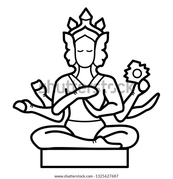 Brahma Statue Icon Stock Vector (Royalty Free) 1325627687 | Shutterstock