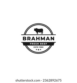 Brahman Cattle Logo or Brahman Cattle Label Vector. Best Brahman Cattle logo for product packaging design element, print design and more.