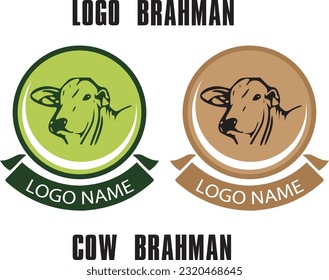 Brahman cow logo facecow mascot
