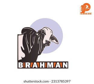 BRAHMAN HEAD GREAT BULL LOGO, silhouette of big cattle face vector illustrations