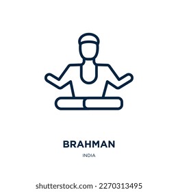 brahman icon from india collection. Thin linear brahman, cow, farm outline icon isolated on white background. Line vector brahman sign, symbol for web and mobile