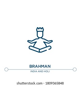 brahman outline vector icon. simple element illustration. brahman outline icon from editable india concept. can be used for web and mobile
