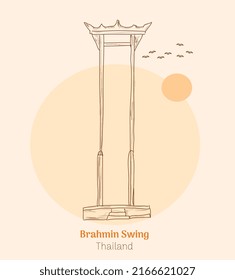 Brahman Swing Thailand handgezeichnet Vektorgrafik